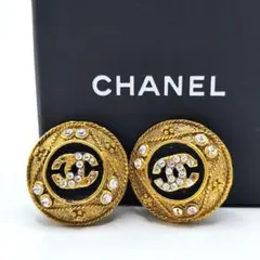 19878✨️CHANEL ヴィンテージ ココマーク ラインストーン ピアス