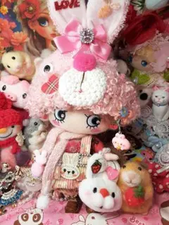 イルメールハンドメイドハッピードールイーマリーウサギさんコーデピンク