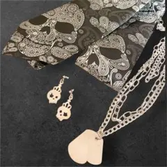 【処分☆値下交渉〇】地雷系 ドクロ ネクタイ イヤリング ネックレス まとめ売り