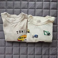 petit main はたらくくるま 長袖Tシャツ 2枚セット　80のサムネイル