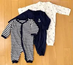 H&M  コットンロンパース3枚セット