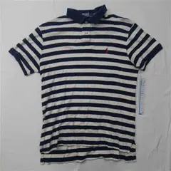 ■ポロ ラルフローレン カスタムフィット ボーダーポロシャツ メンズ M 紺系