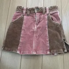 コーデュロイ スカート 90cm ピンク ブラウン