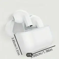 【送料無料】ワイヤレスイヤホン アイボリー ケーブル、ケース付