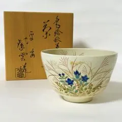 和田桐山(兵庫) 色絵八ツ橋茶碗 鵬雲斎箱 共箱 裏千家 茶道具 - メルカリ