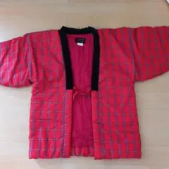 まもなく削除　赤のチェック柄 どてら