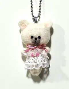 くま　ブローチ ＆ストラップ ハンドメイド