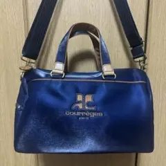 courrèges クレージュ　ネイビー ボストンバッグ　ショルダー付のサムネイル