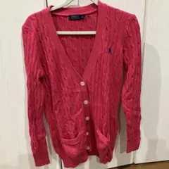POLO RALPH LAUREN ケーブルニット カーディガン ピンク Mのサムネイル