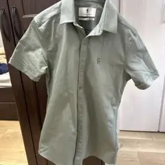 FATHER SONS ストレッチスリムフィット 半袖シャツ S グリーン