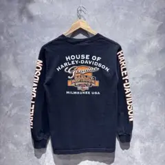 USA 古着 Harley-Davidson Y2K 袖プリント ロンT