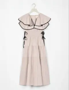 An MILLE アンミール タック襟ラッフルプリーツOP