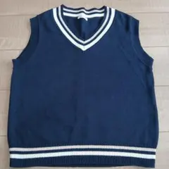 COLZA ネイビー Vネックニットベスト M