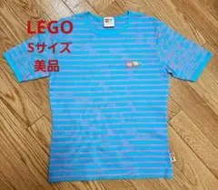 LEGO baby 半袖Tシャツ 水色×ピンクボーダー Sサイズ 美品のサムネイル
