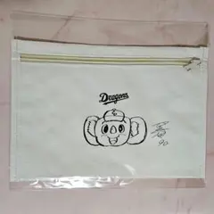 中日ドラゴンズ　松山晋也　松山画伯作 ドアライラスト　フラットレジャーポーチ
