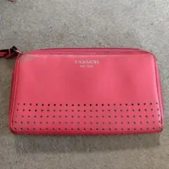 COACH 赤 レザー ポーチ