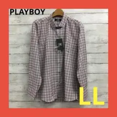 新品 タグ付き PLAYBOY 長袖シャツ メンズ LL チェック柄
