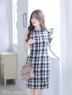 DEA. ROBE de FLEURSチェック柄フリルドレス