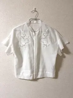 ヴィヴィアンタムドラゴン刺繍 半袖 ジップアップ トップスのサムネイル
