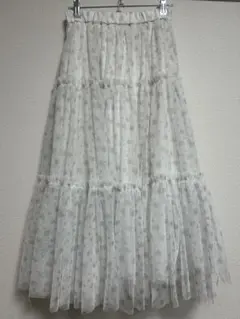 【GU】花柄チュールスカート