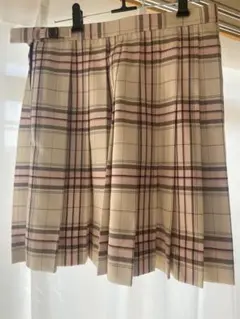 CONOMI ベージュ系チェック プリーツスカート