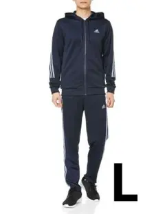 adidas アディダス メンズ ジャージ上下セット ストライプ ブラック L