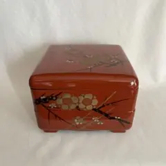 昭和レトロ 朱塗り 三段重箱 梅竹文様 漆器 21cm - メルカリ