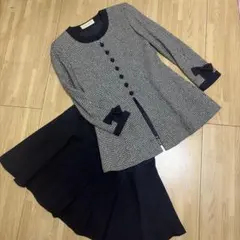 チェック柄ジャケット・フレアスカートセット