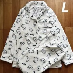 新品　ミッフィー　ボリス　総柄　上下　フリースパジャマ　ホワイト　L