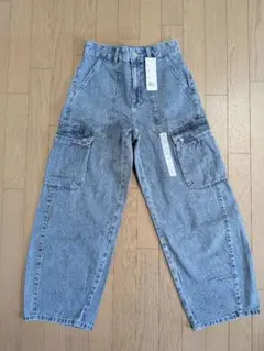 GU バレルレッグカーゴジーンズ レディース