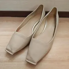 RANDA　マーブルヒールコンシャススクエアトゥパンプス