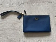 COACH ネイビー レザー ポーチ