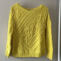 POLO RALPH LAUREN イエロー ケーブルニット XS