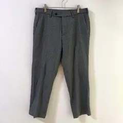 6177 UNIQLユニクロ　ヒートテックストレッチパンツ　千鳥格子　グレー