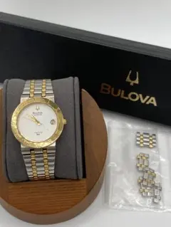BULOVA Longchamp 不動 リューズ不良 箱・余りコマ付 O-108のサムネイル