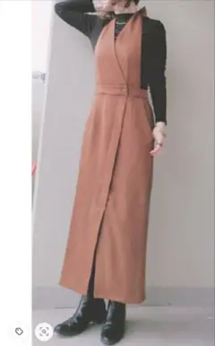 【ケービーエフ】マルチ ジャンパー スカート　ブラウン