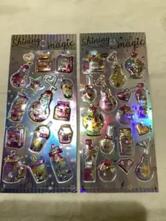 シャカシャカシール15☆2枚セット 立体シール　ホログラムシール　ぷっくりシール