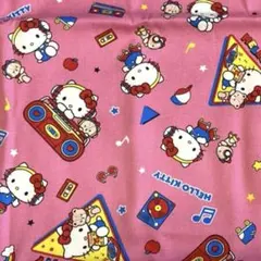 ❤︎ハローキティ「ミュージック柄 」ピンク❤︎ 綿１００% オックス１０８㎝×１ｍ