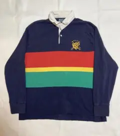 ポロ　ラルフローレン　長袖ポロシャツ ネイビー　ビンテージ