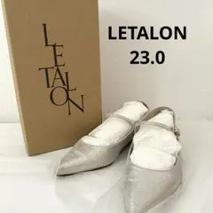 【最終価格】 LE TALONシルバー ポインテッドワンストラップフラット 23