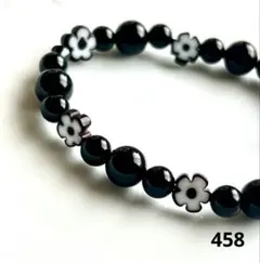 No.458【魔除け厄除けにオニキス】天然石ブレスレット　パワーストーン匿名配送