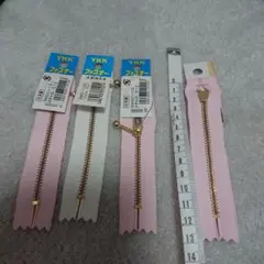 YKK ファスナー 4本セット ピンク ホワイト