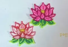 蓮の花ブローチ orマグネットピンクと白