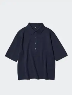 ユニクロ　ポロセーター半袖　ネイビー　XL
