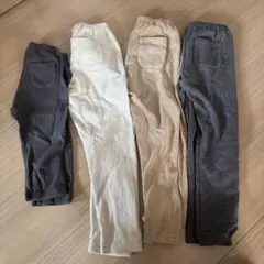 ユニクロ　レギンス グレー 白　ベージュ4本セット　110