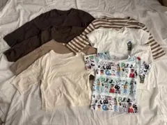 キッズ　シンプル　トップス　100cm 半袖　七分袖　半袖