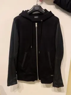 DIESEL ラムレザー 切替 パーカー