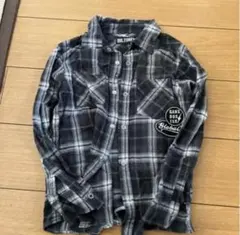 チェック柄 長袖シャツ ブラック系