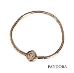 PANDORA ローズゴールド 17cmブレス キラキラブレスレット ストーン 