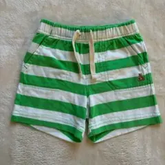 【状態良好】babyGap 緑 90 ボーダー ハーフパンツ ショートパンツ